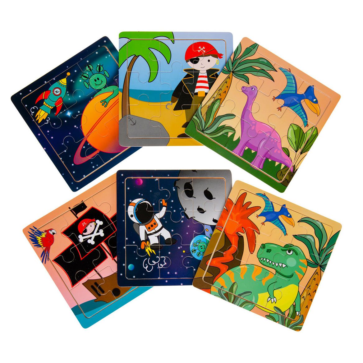 Houten Puzzel (Ruimte Piraat of Dinosaurus) - Afbeelding 2