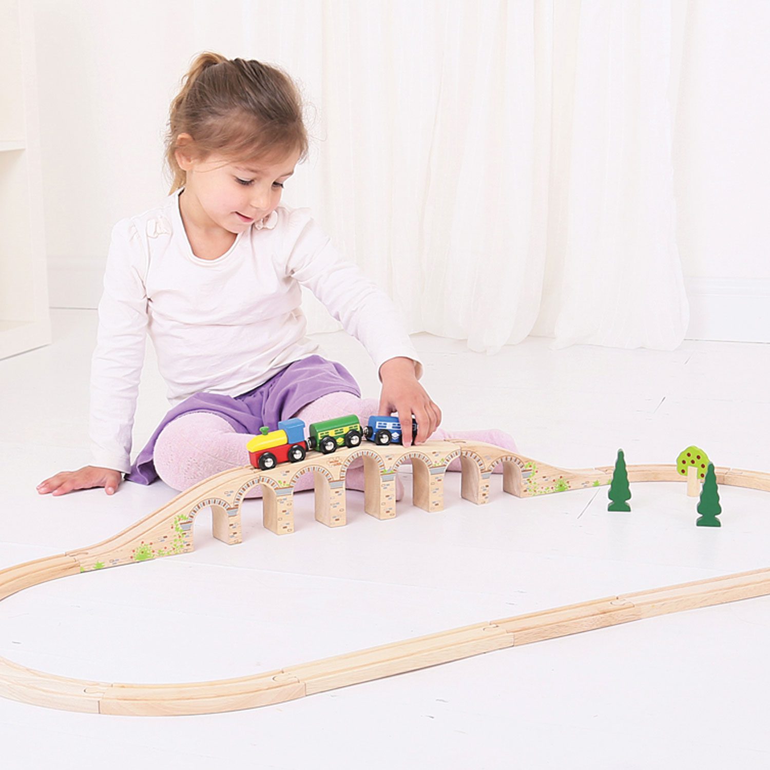 Bigjigs Houten Rails - Spoorwegviaduct 3dlg. - Afbeelding 2