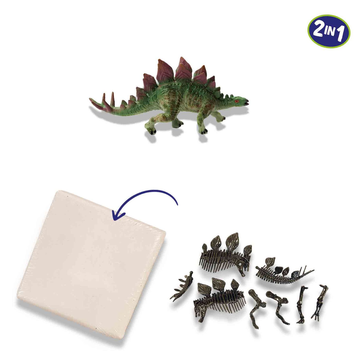 SES Explore Dino en Skelet Opgraven 2in1- Stegosaurus - Afbeelding 2