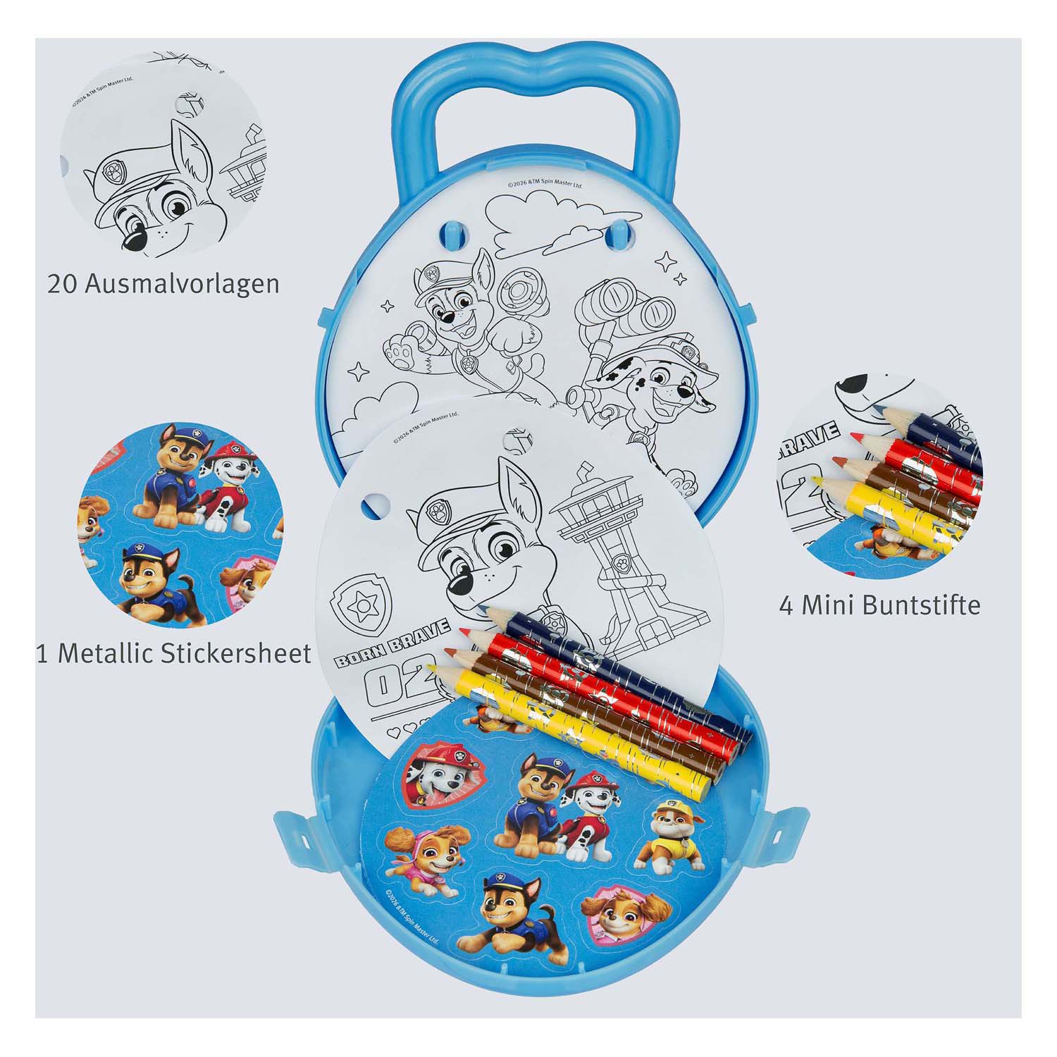 Kleurset To Go Paw Patrol met Kleurpotloden en Stickers - Afbeelding 2