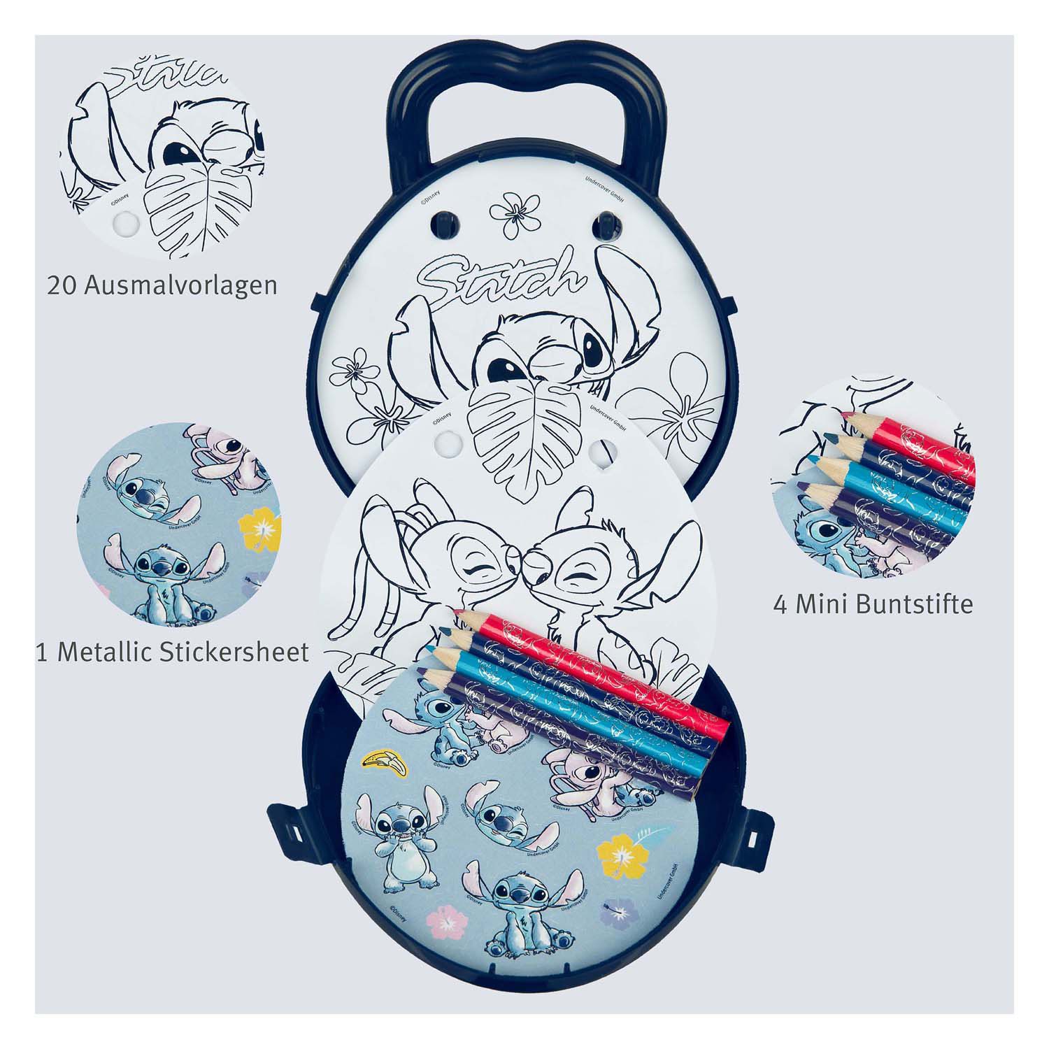 Kleurset To Go Stitch met Kleurpotloden en Stickers - Afbeelding 2